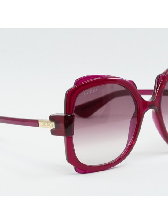 Gucci GG1431S 003 Sunglasses Transparent Dark Cyclamen Square Frame main image 9